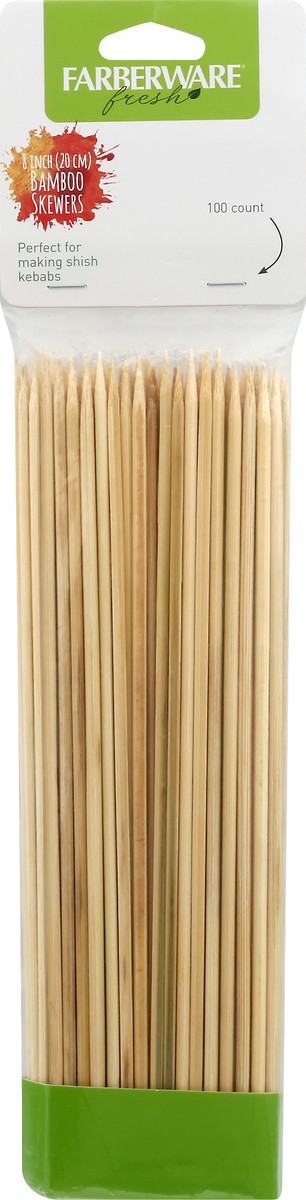 slide 6 of 9, Farberware Fresh Healthy Eating Bamboo Wood Skewers, 100 ct