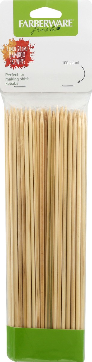 slide 1 of 9, Farberware Fresh Healthy Eating Bamboo Wood Skewers, 100 ct