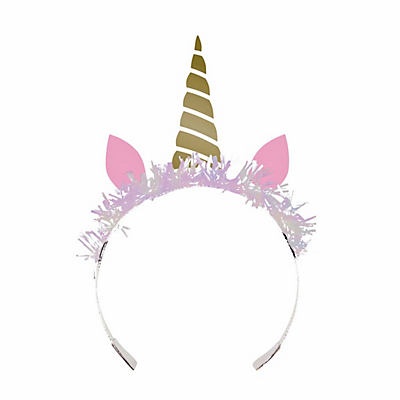 slide 1 of 1, Creative Converting Unicorn Sparkle Tiara with Fringe, 8 ct