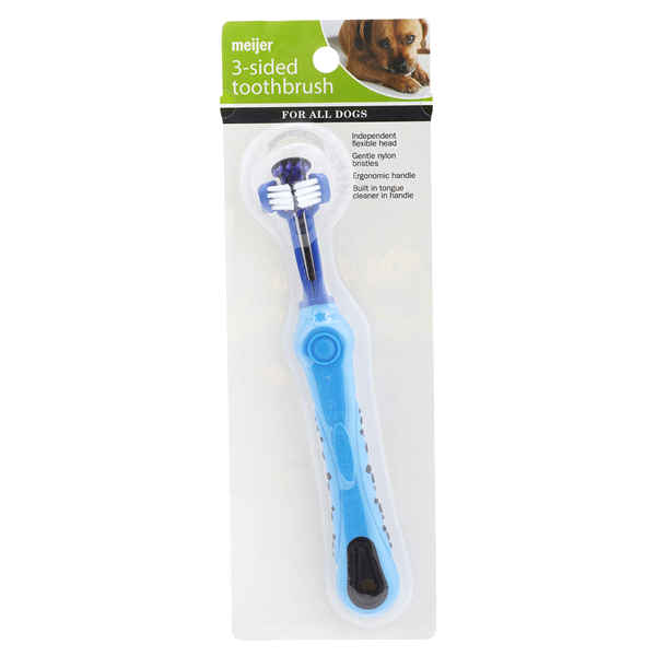 slide 1 of 2, Meijer 3-Sided Toothbrush For Dogs, 1 ct