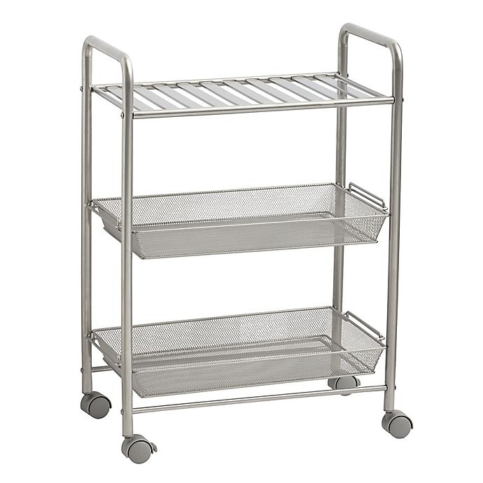 slide 1 of 1, SALT 3-Tiered Bathroom Cart - Silver, 1 ct