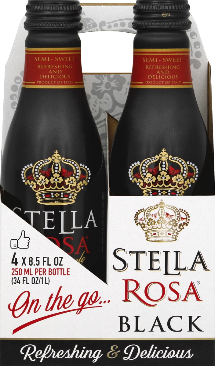 slide 5 of 6, Stella Rosa Black Semi-Sweet Red Wine (4 Pack) 250 ml, 250 ml