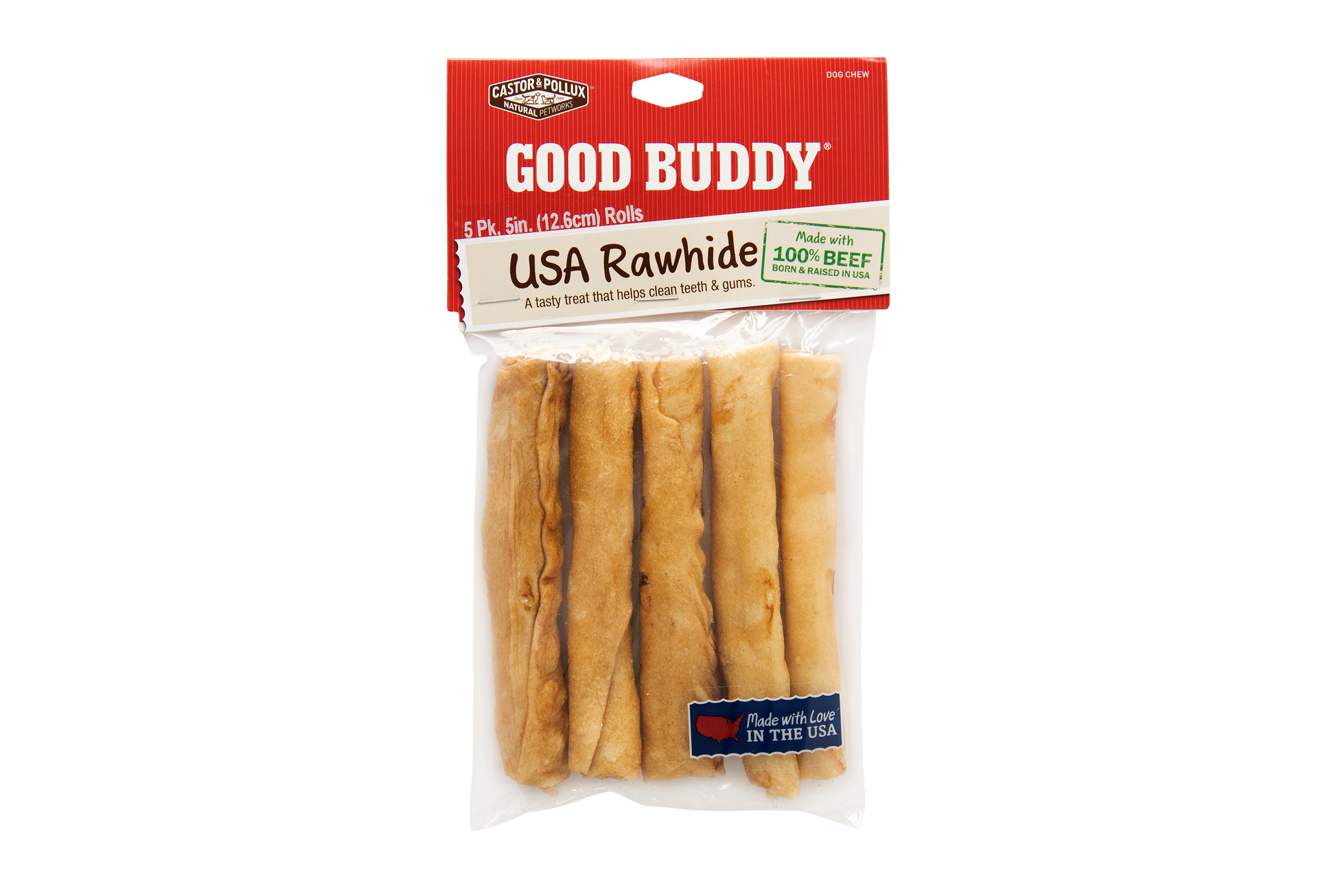 slide 1 of 1, Castor & Pollux Good Buddy Dog Treat - Rawhide Sticks With Natural Chicken Flavor - 5 oz Bag, 5 oz