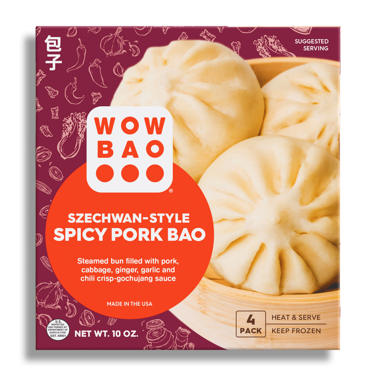 slide 1 of 21, Wow Bao Szechuan Pork Bao, 10 oz
