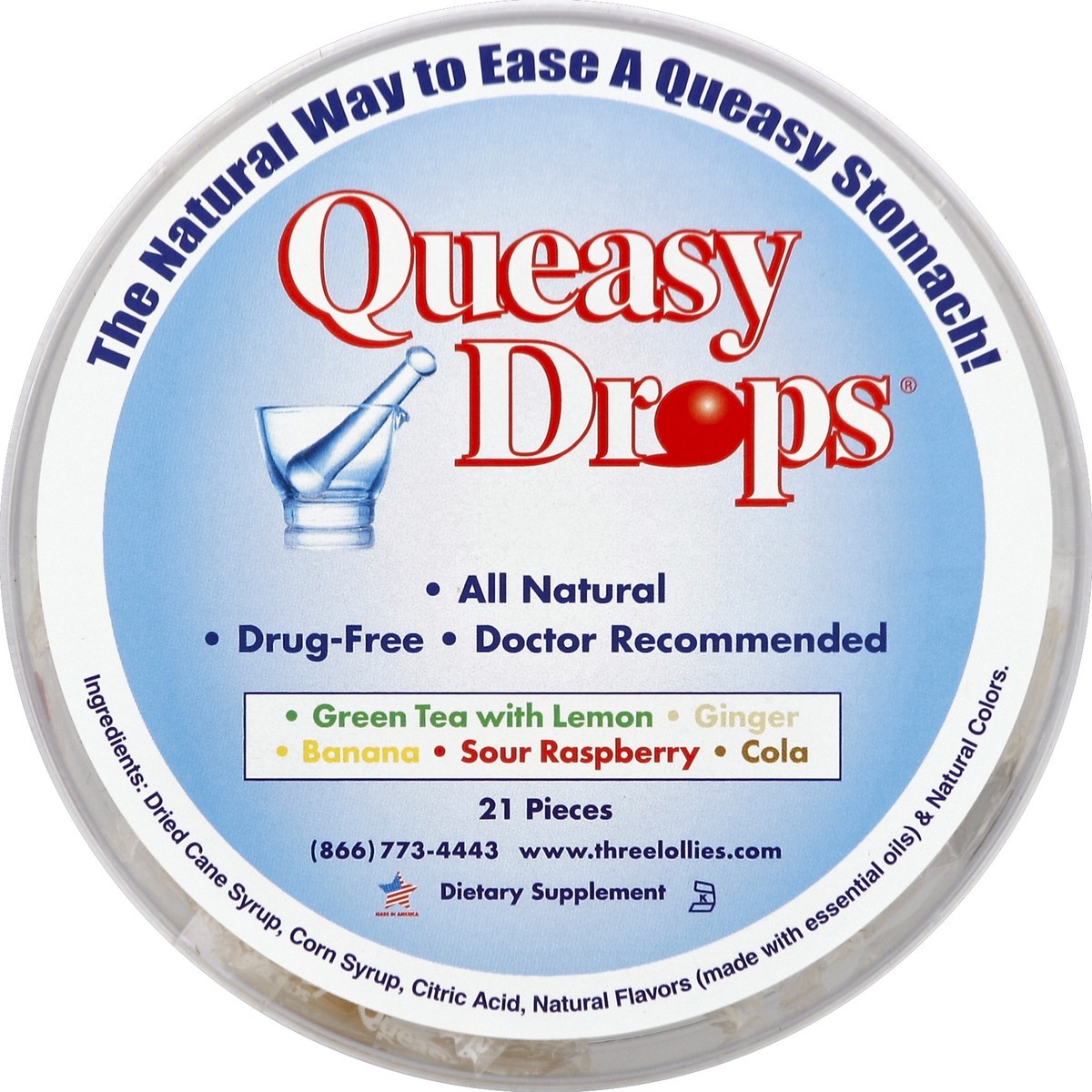 slide 1 of 4, Queasy Drops Drops 21 ea, 21 ct