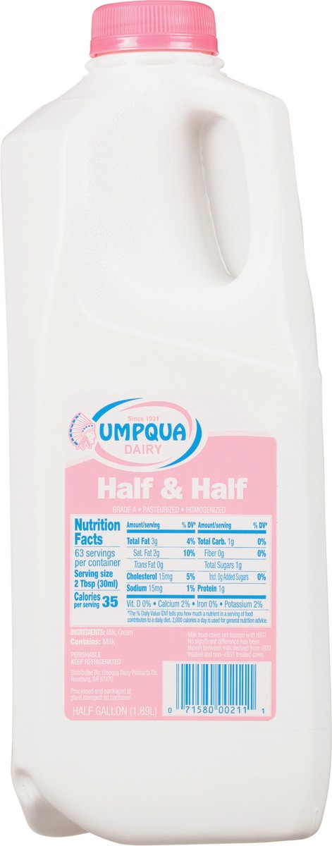 slide 13 of 14, Umpqua Half & Half 0.5 gl, 1/2 gal