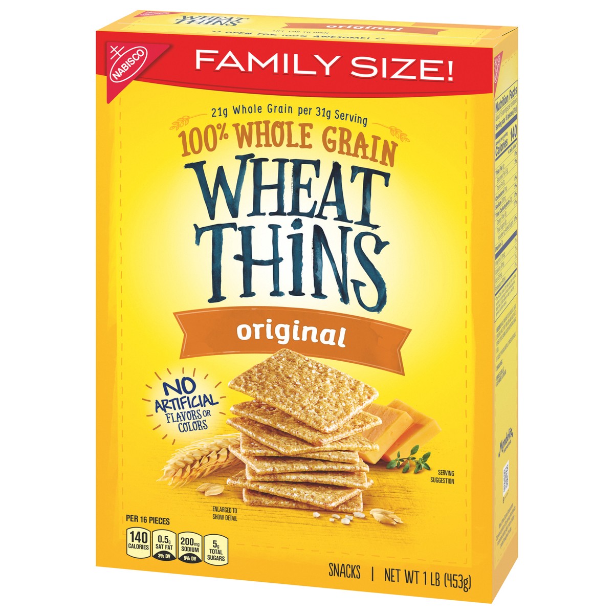 slide 8 of 12, Wheat Thins Original Whole Grain Wheat Crackers, Family Size, 16 oz, 1 lb