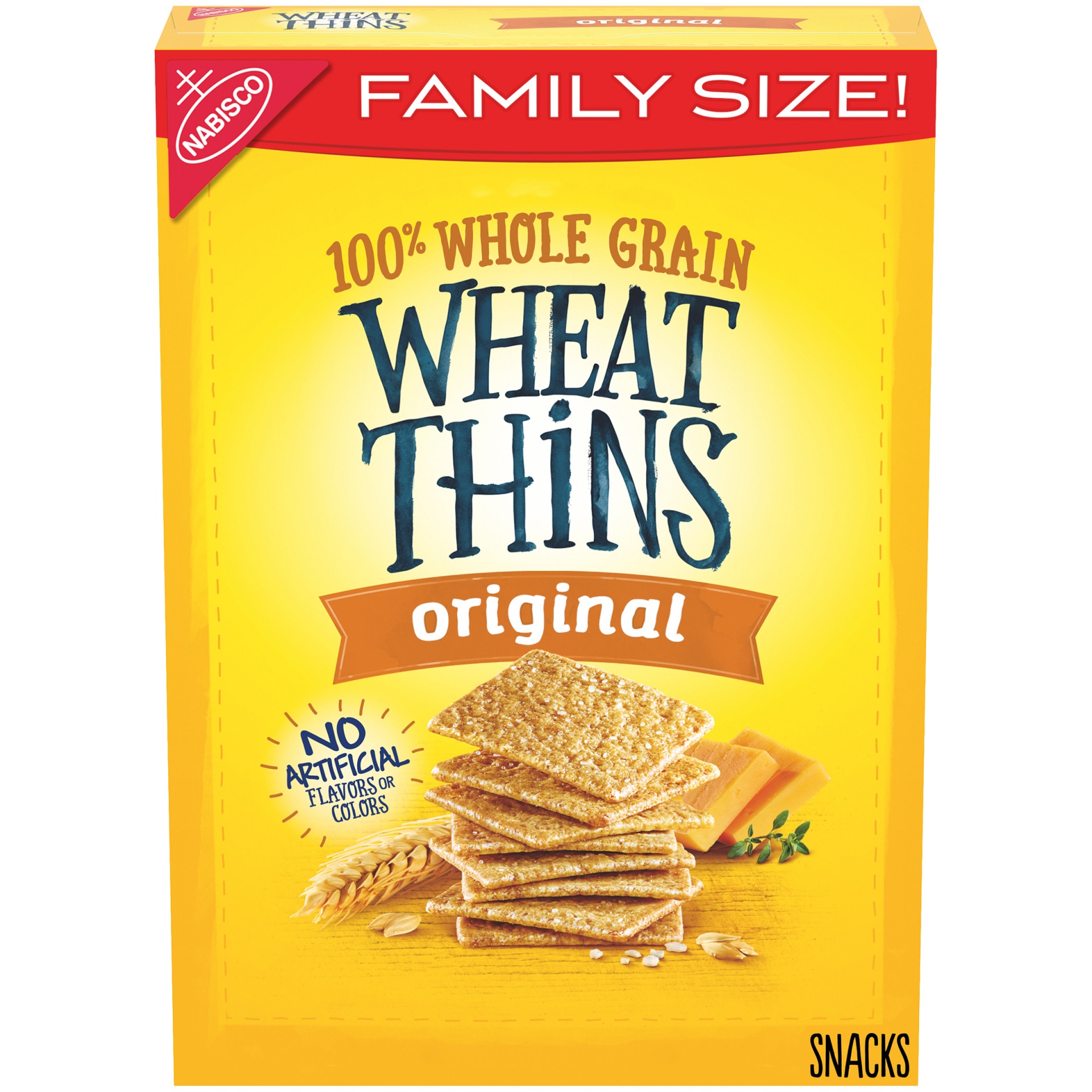 slide 1 of 2, Wheat Thins Original Whole Grain Wheat Crackers, Family Size, 16 oz