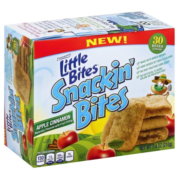 slide 1 of 1, Entenmann's Little Bites Snackin' Bite Apple Cinnamon, 8.5 oz