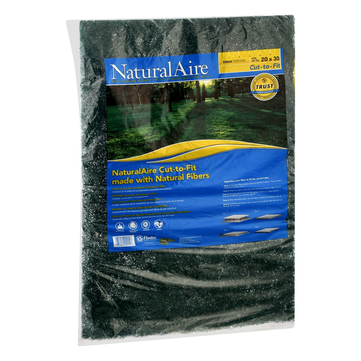 slide 2 of 9, NaturalAire Cut-to-Fit Air Cleaning Filter, 20 in x 30 in