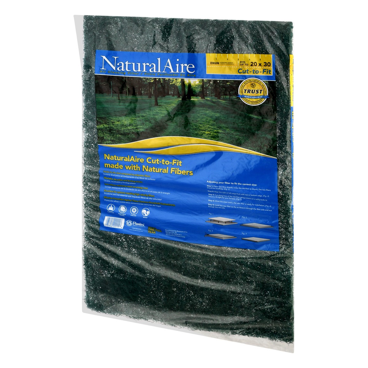 slide 3 of 9, NaturalAire Cut-to-Fit Air Cleaning Filter, 20 in x 30 in