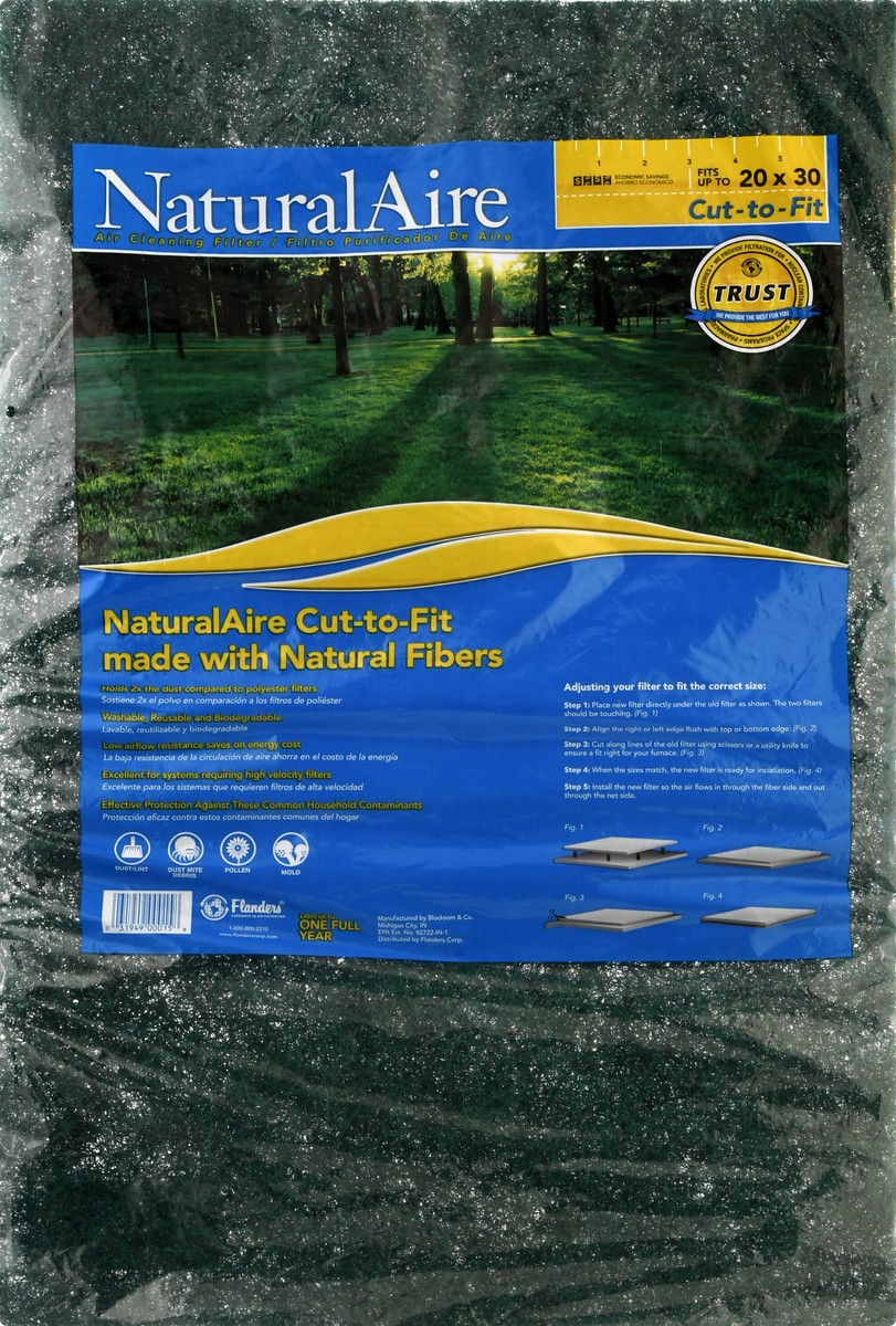 slide 7 of 9, NaturalAire Cut-to-Fit Air Cleaning Filter, 20 in x 30 in