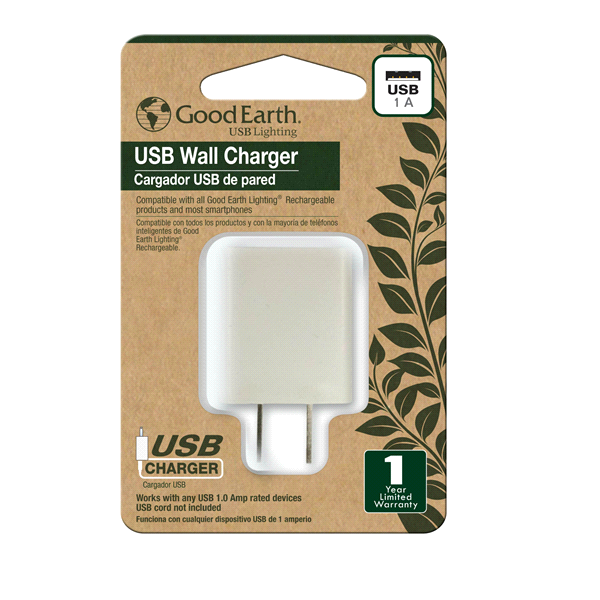 slide 1 of 1, Good Earth Lighting USB Wall Charger, 1 ct