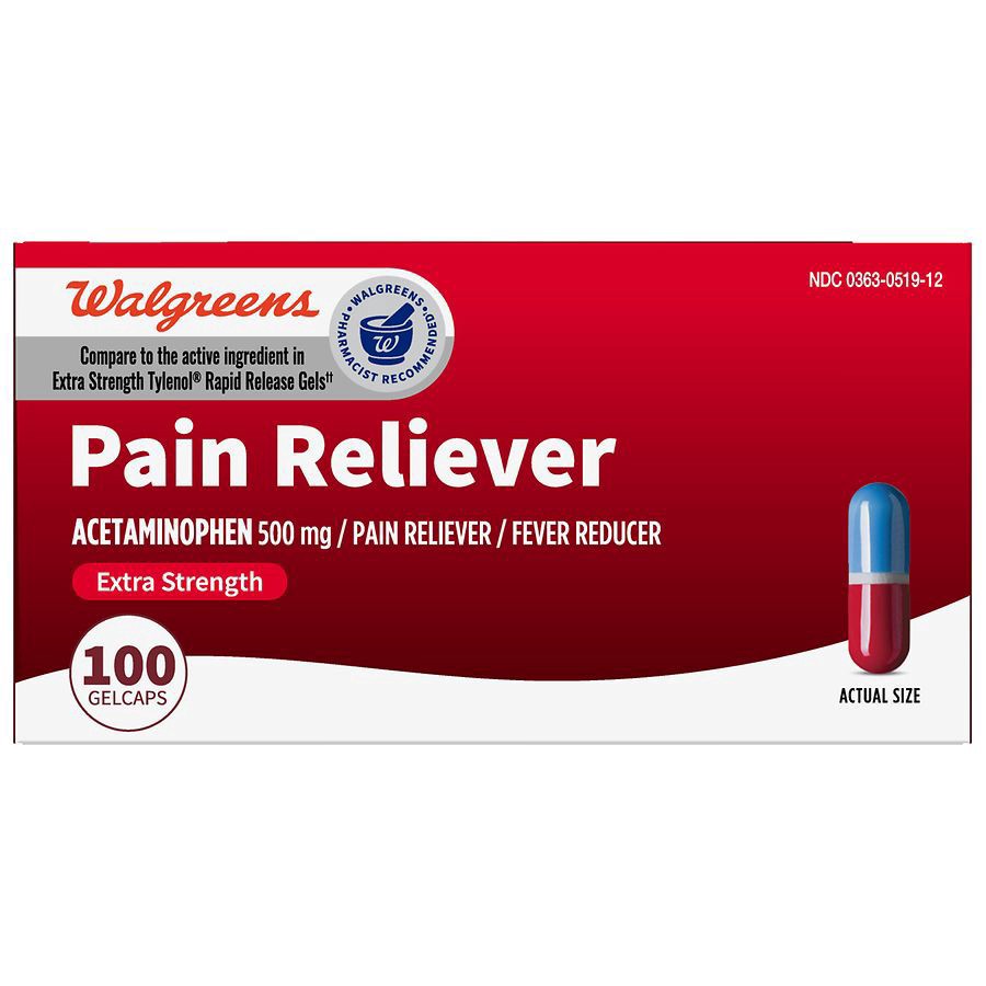 slide 1 of 5, Walgreens Extra Strength Pain Reliever Gelcaps (Max 3), 100 ct