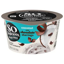 So Delicious Dairy Free Coconut Yogurt Alternative, Coconut with Chocolate Shavings, Vegan, Gluten Free, Non-GMO Creamy Plant Based Yogurt Alternative, 5.3 oz