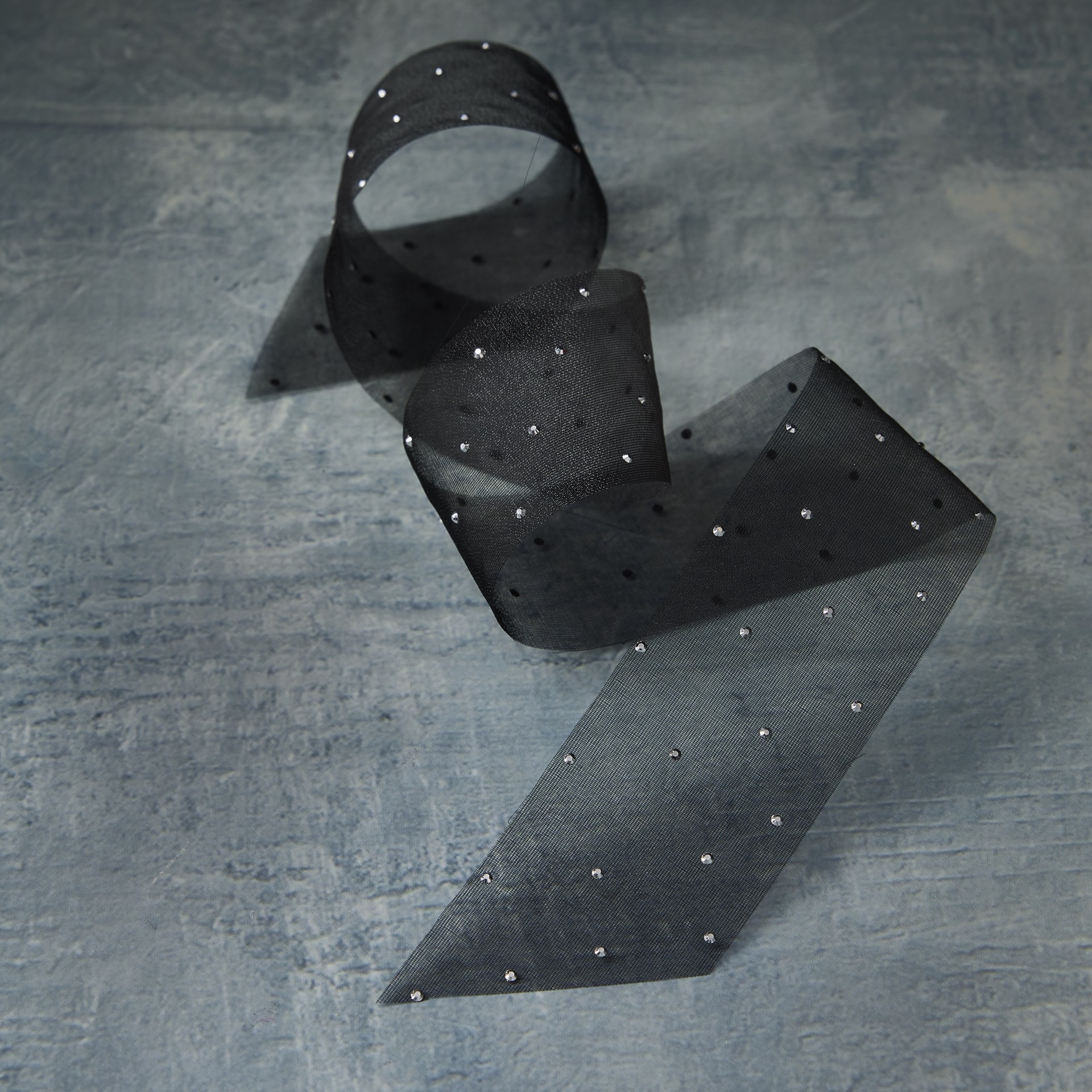 slide 2 of 2, 1.5" X 3yd. Black & Silver Dotted Ribbon By Celebrate It, 1.5 in x 3 yd