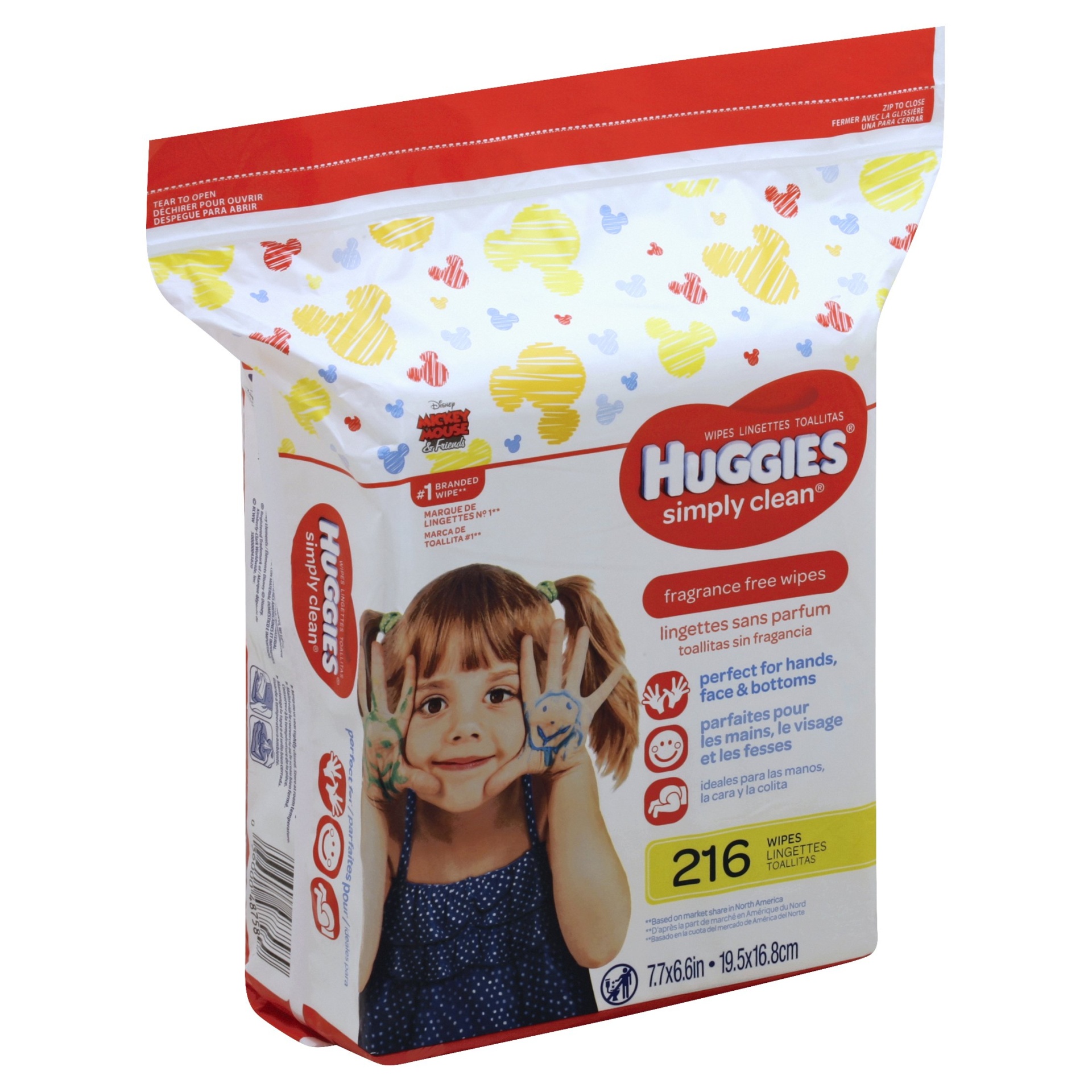 slide 1 of 1, Huggies Simply Clean Fragrance Free Wipes Refill, 216 ct