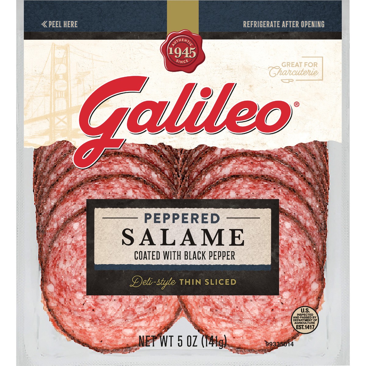 slide 1 of 5, Galileo Peppered Salame, 141.75 g