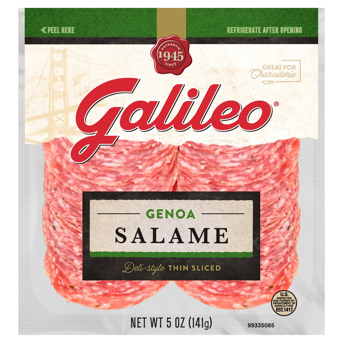 slide 1 of 5, Galileo Genoa Salame, 141.75 g