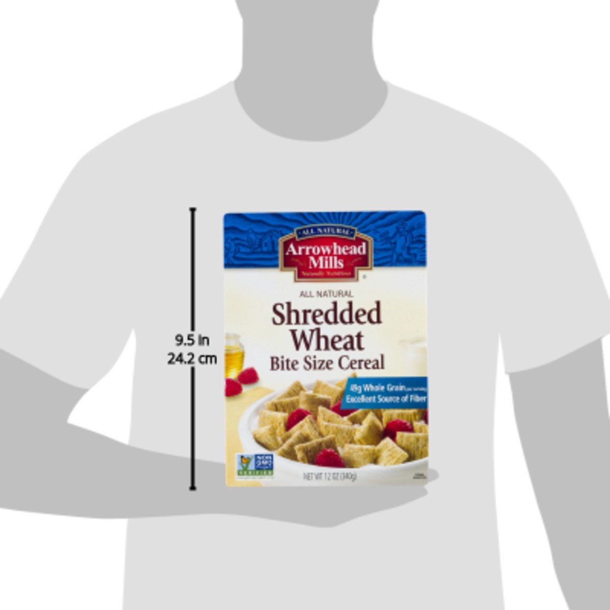 slide 3 of 9, Arrowhead Mills Shredded Wheat Bite Size Cereal, 12 oz