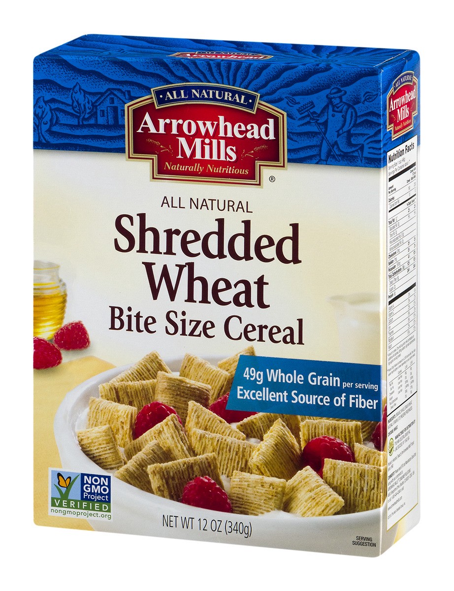 slide 4 of 9, Arrowhead Mills Shredded Wheat Bite Size Cereal, 12 oz