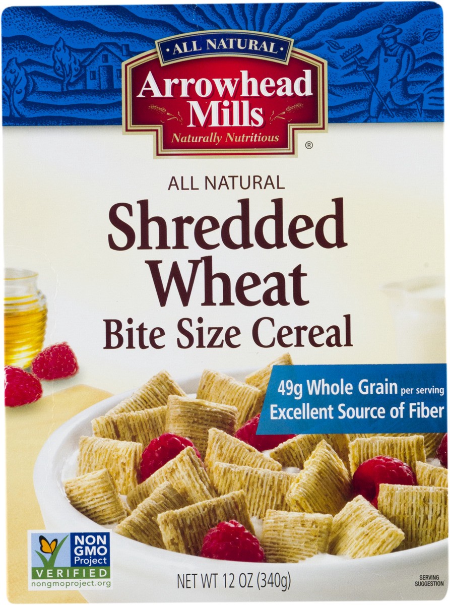 slide 8 of 9, Arrowhead Mills Shredded Wheat Bite Size Cereal, 12 oz