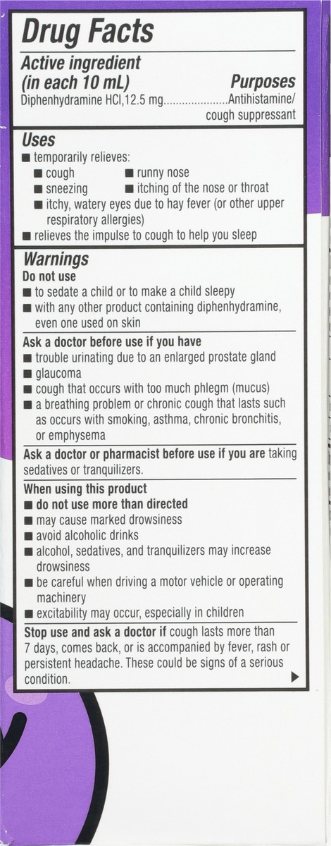 slide 4 of 11, Dimetapp Cold & Cough, Grape Flavor, 6+ Yrs, Children's, Nighttime, 4 fl oz