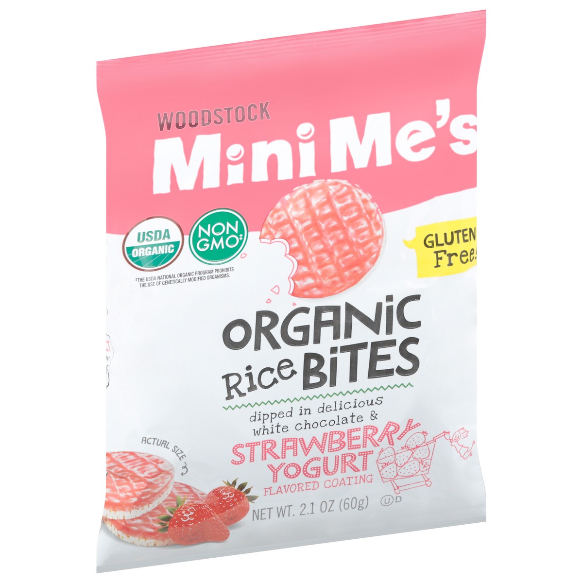 slide 4 of 9, Woodstock MiniMe's Organic Strawberry Yogurt Rice Bites 2.1 oz, 2.1 oz