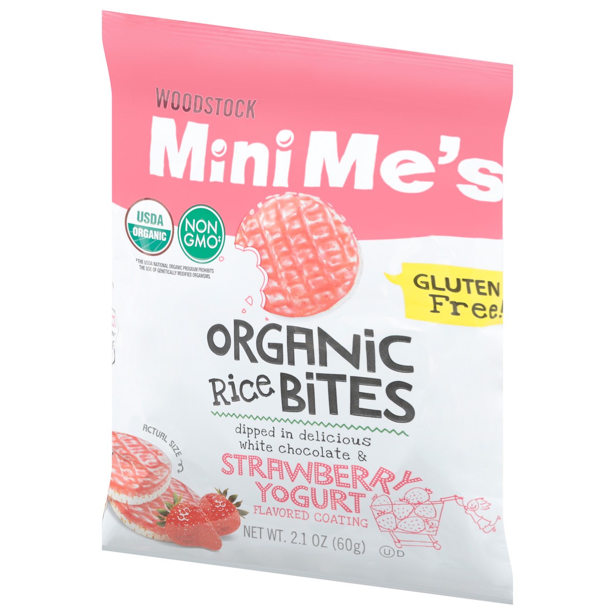 slide 7 of 9, Woodstock MiniMe's Organic Strawberry Yogurt Rice Bites 2.1 oz, 2.1 oz