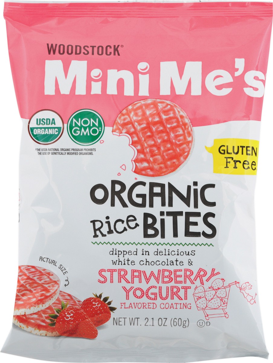 slide 3 of 9, Woodstock MiniMe's Organic Strawberry Yogurt Rice Bites 2.1 oz, 2.1 oz