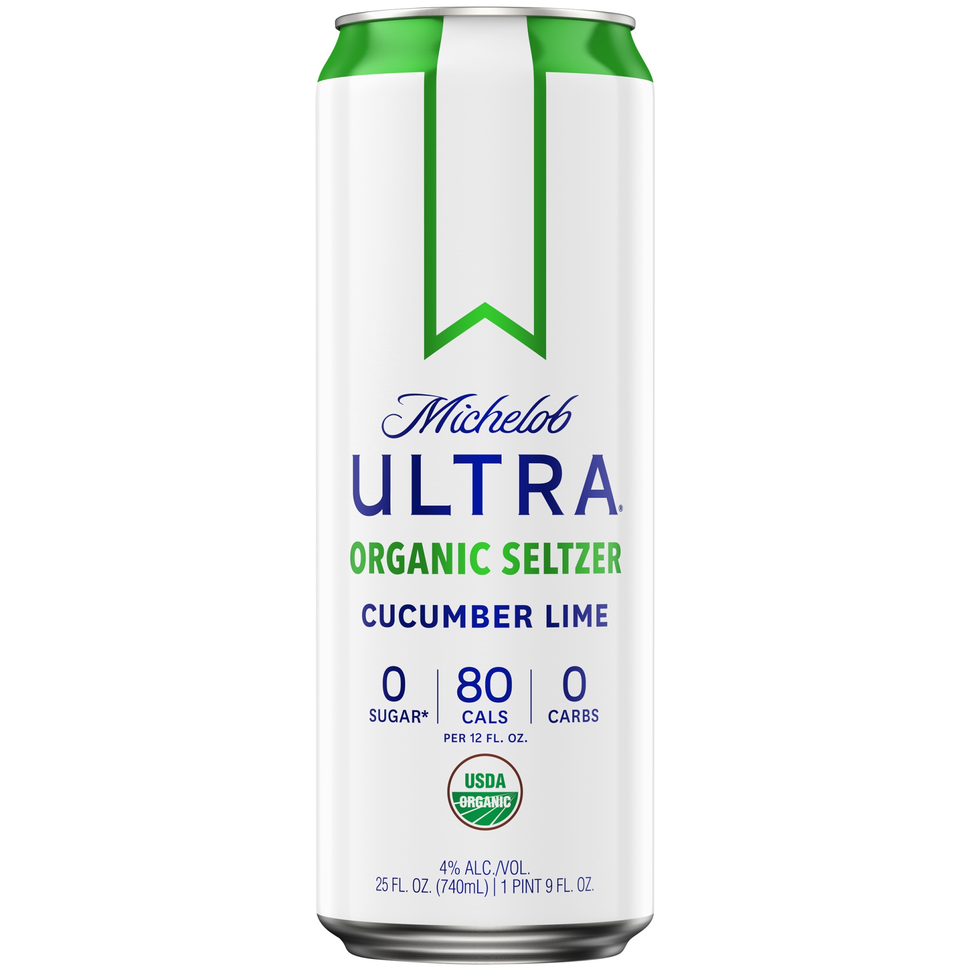 slide 1 of 1, Michelob Ultra Cucumber Lime Organic Seltzer, 4% ABV, 25 oz
