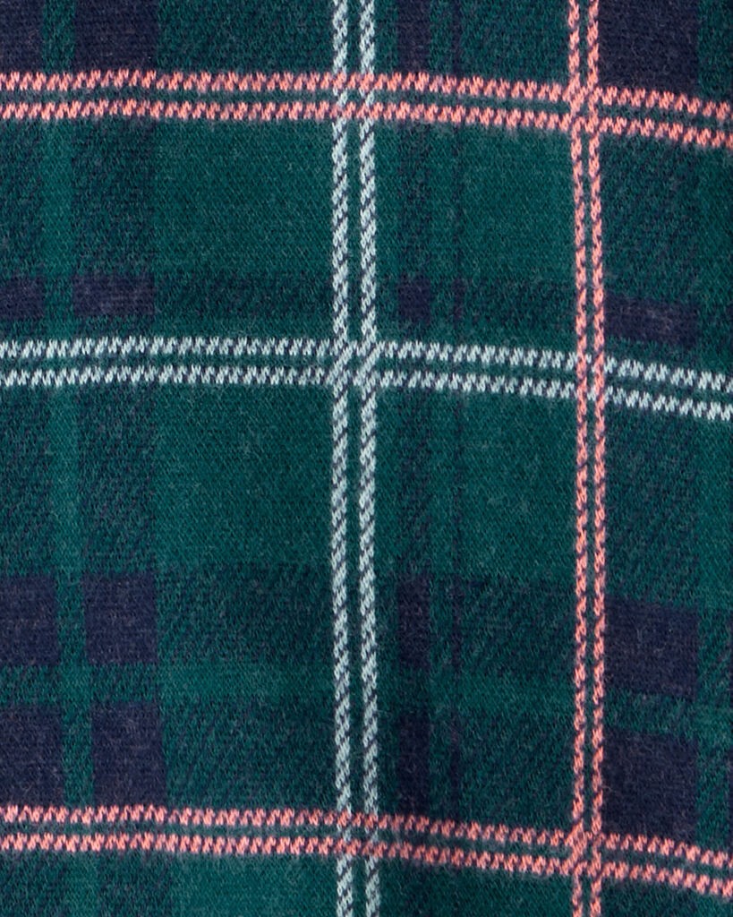 slide 2 of 2, Oshkosh Toddler Boy Plaid Button-Down Shirt - Green Plaid 5T, 1 ct