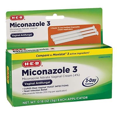 slide 1 of 1, H-E-B Miconazole3 Vaginal Antifungal Cream, 0.53 oz