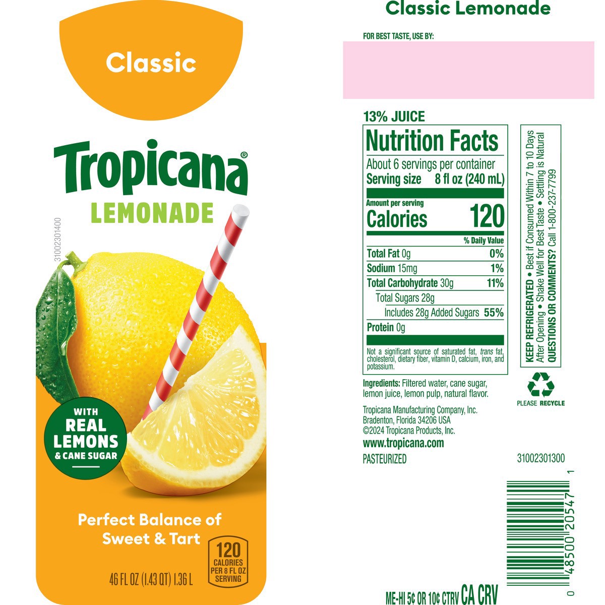 slide 5 of 12, Tropicana Lemonade, 1 ct