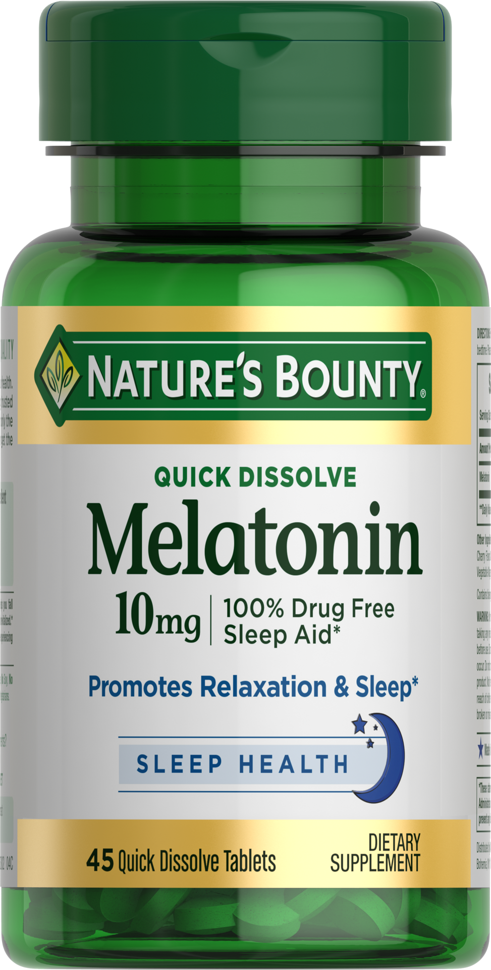 slide 1 of 5, Nature's Bounty Quick Disolve Melatonin 10mg, 45 ct