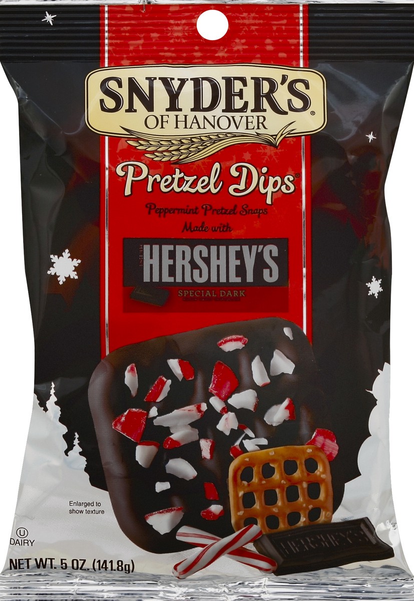 slide 3 of 3, Snyder's of Hanover Hershey's Dark Chocolate Dipped Pretzel Dips with Peppermint, 5 oz