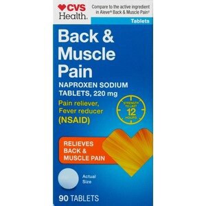 slide 1 of 1, CVS Health Back & Muscle Pain Naproxen Sodium 220 Mg Tablets, 100 Ct, 1 ct