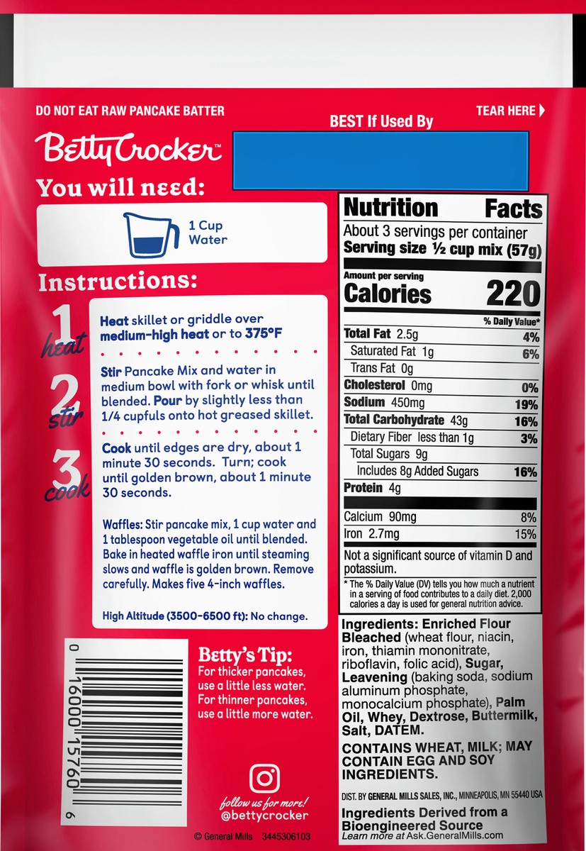 slide 10 of 11, Betty Crocker Buttermilk Complete Pancake Mix Pouch, 6.75 oz