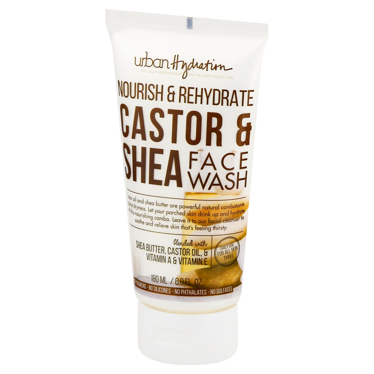 slide 3 of 4, Urban Hydration Nourish & Rehydrate Castor Oil & Shea Face Wash, 6 fl oz