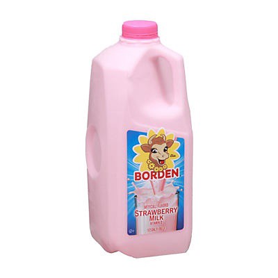 slide 1 of 1, Borden Bord/whl/milk Strawberry Half, 1/2 gal