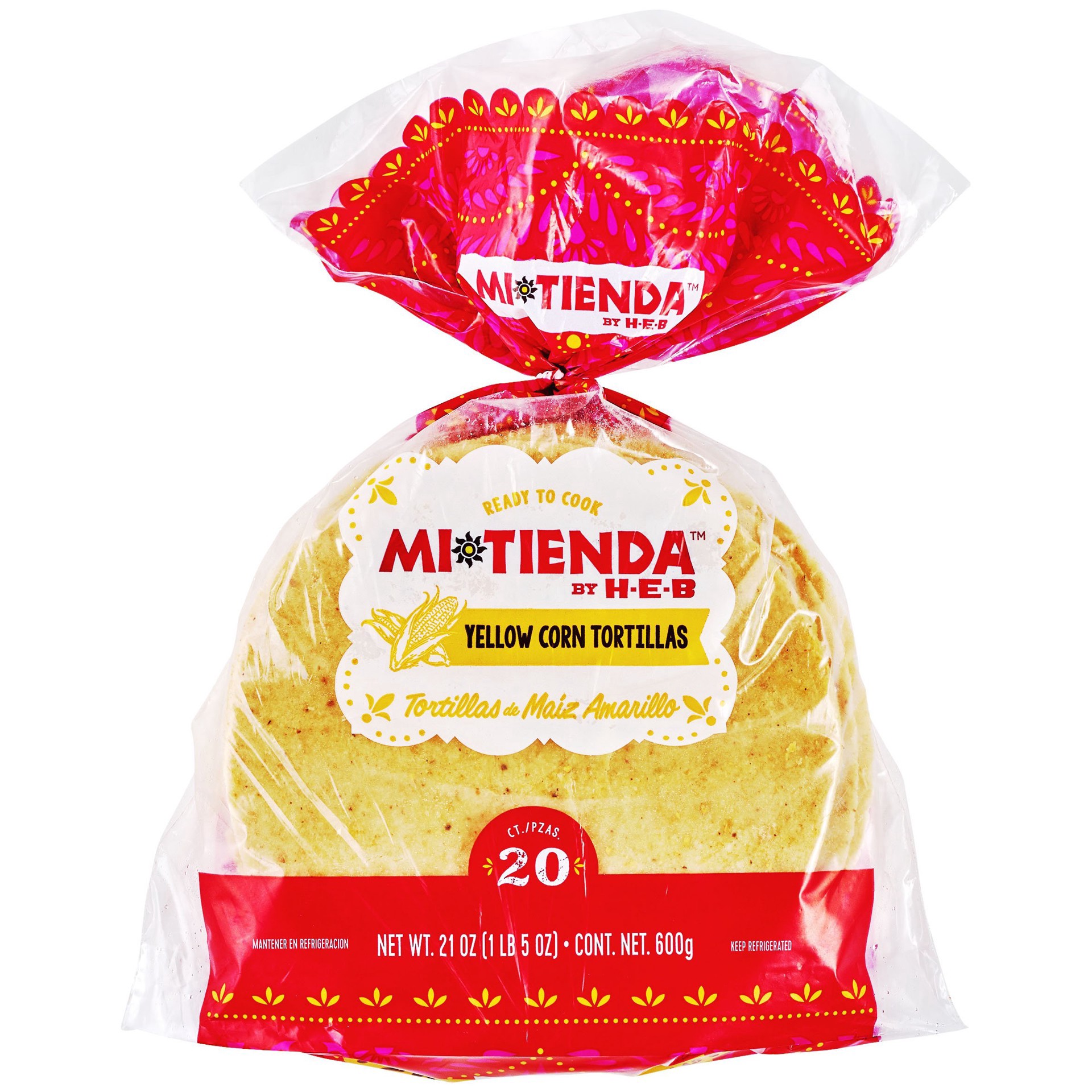 slide 1 of 1, H-E-B Mi Tienda Ready To Cook Yellow Corn Tortillas, 20 ct