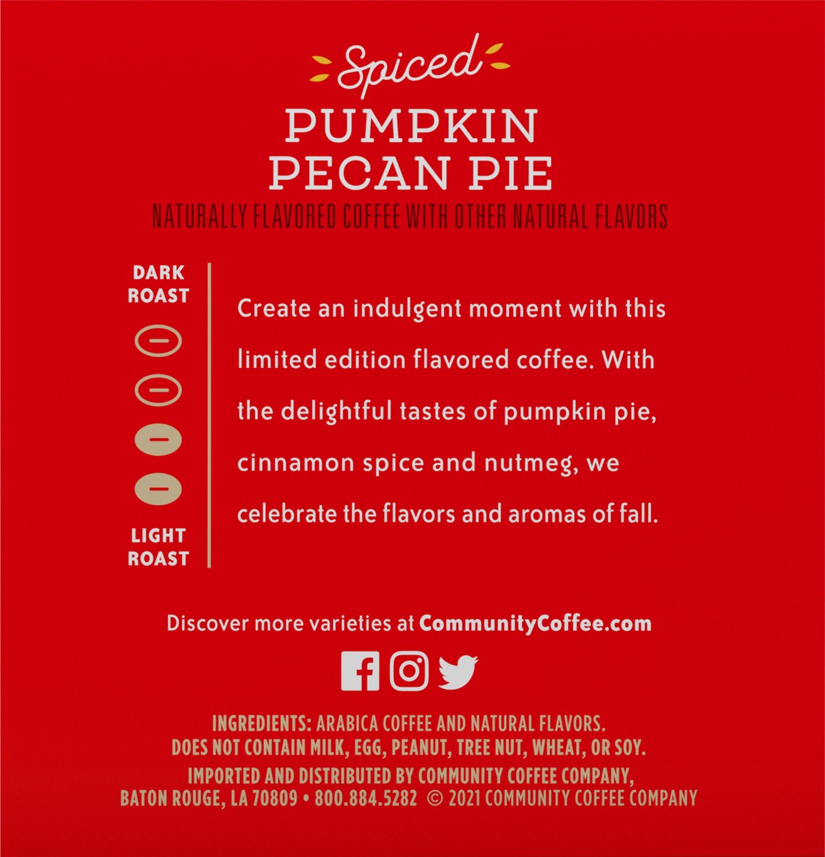 slide 9 of 10, Community Coffee Coffee, Spiced Pumpkin Pecan Pie, K-Cup Pods, 10 ct