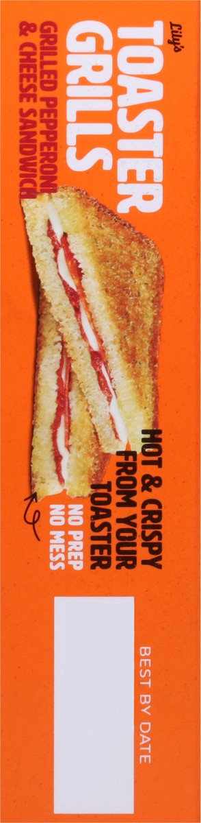 slide 9 of 14, Lily's Toaster Grills Grilled Pepperoni Pizza Sandwich with Premium Pepperoni and Marinara 2 Pack, 2 ct