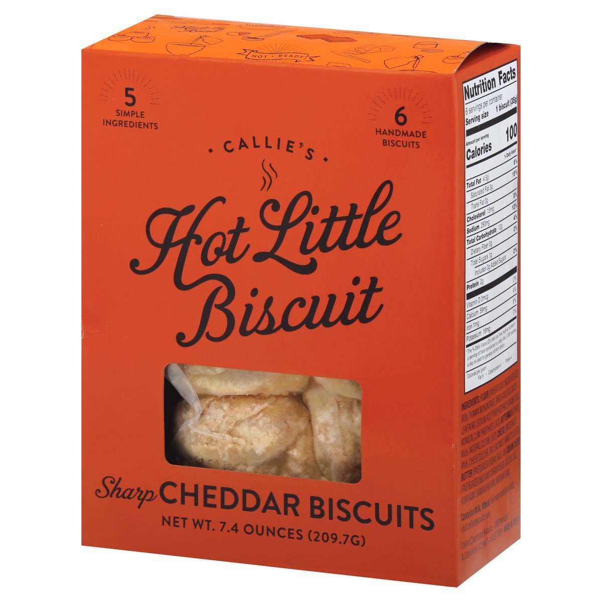 slide 5 of 9, Callie's Hot Little Sharp Cheddar Biscuit 6 ea, 7.4 oz