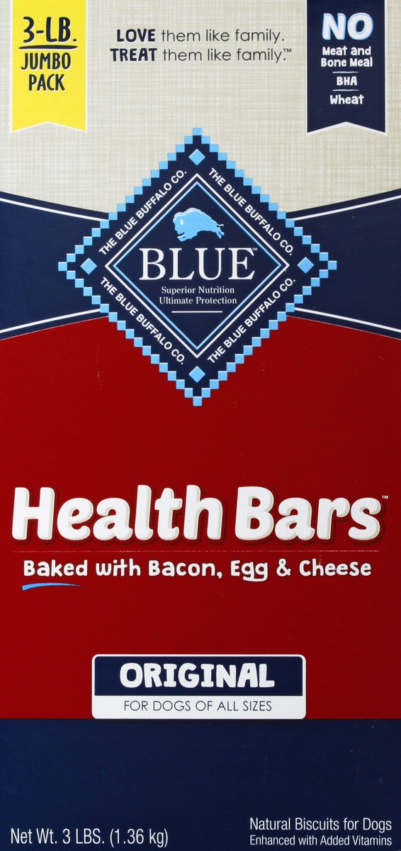 slide 2 of 13, Blue Buffalo Blue Health Bars Natural Jumbo Pack Original Biscuits for Dogs 3 lb, 3 lb