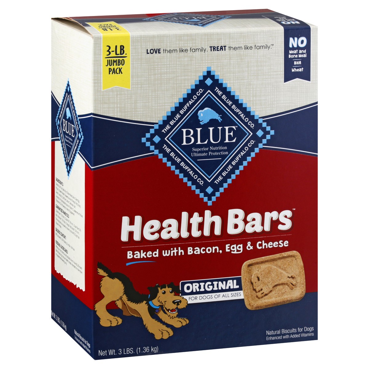 slide 3 of 13, Blue Buffalo Blue Health Bars Natural Jumbo Pack Original Biscuits for Dogs 3 lb, 3 lb