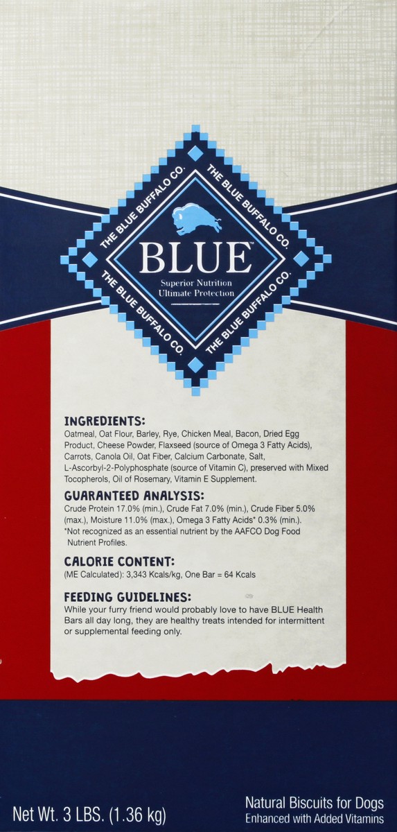 slide 9 of 13, Blue Buffalo Blue Health Bars Natural Jumbo Pack Original Biscuits for Dogs 3 lb, 3 lb