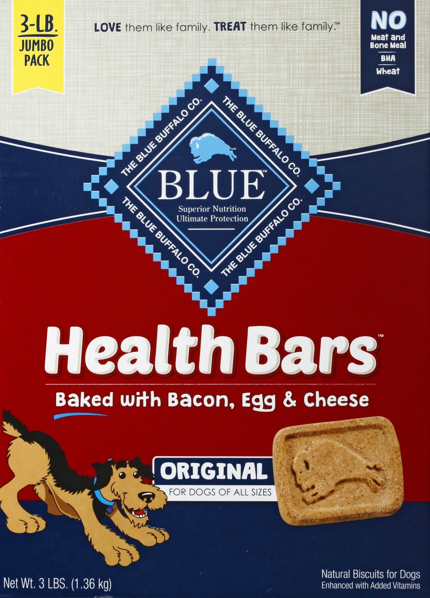 slide 10 of 13, Blue Buffalo Blue Health Bars Natural Jumbo Pack Original Biscuits for Dogs 3 lb, 3 lb