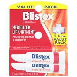 Blistex Medicated Lip Ointment Value Pack 2 - 0.21 oz Tubes