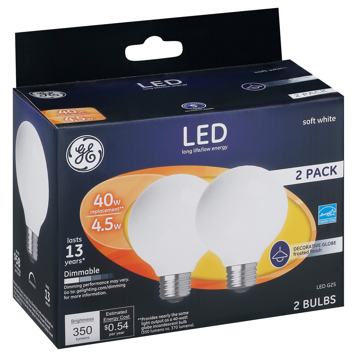 slide 8 of 11, GE LED Soft White 2 Pack Bulbs 2 ea, 2 ct